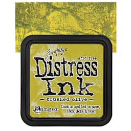 Ranger Distress Ink Pad - Crushed Olive pad and swatch