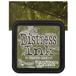 Ranger Distress Ink Pad - Forest Moss pad and swatch