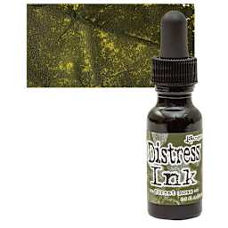 Ranger Distress Ink Pad Re-Inker - Forest Moss bottle and swatch