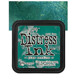 Ranger Distress Ink Pad - Pine Needle pad and swatch