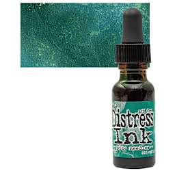 Ranger Distress Ink Pad Re-Inker - Pine Needle bottle and swatch