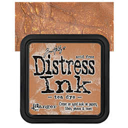 Ranger Distress Ink Pad - Tea Dye pad and swatch