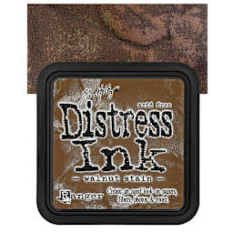 Ranger Distress Ink Pad - Walnut Stain pad pad and swatch