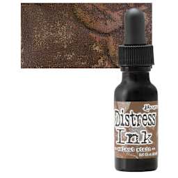 Ranger Distress Ink Pad Re-Inker - Walnut Stain bottle and swatch
