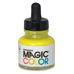 Magic Color Liquid Acrylic Ink - Front of bottle of Astral Yellow Ink
