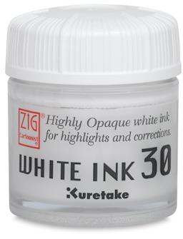 Kuretake Zig Cartoonist White Ink 30 - Front view of bottle