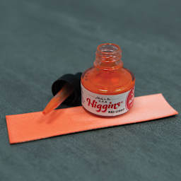 Higgins Acrylic Ink - Red Light, 1 oz bottle with dropper and swatch