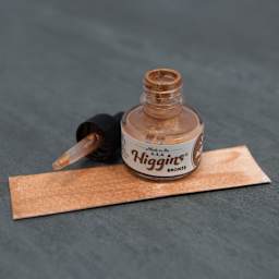 Higgins Acrylic Ink - Bronze, 1 oz bottle with dropper and swatch