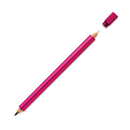 Tom's Studio Lumos Pro Refillable Dual Tip Pen Set - Raspberry, pen with cap removed
