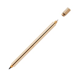 Tom's Studio Lumos Pro Refillable Dual Tip Pen Set - Brass, pen with cap off