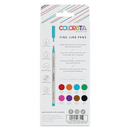 Colorista Fine-Line Pens - Vivid Expressions, Set of 8 - back of packaging