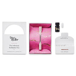 Tom's Studio Lumos Mini Refillable Pen - Blush, packaging and contents
