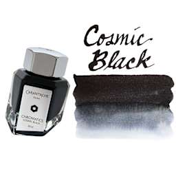 Caran d'Ache Chromatics Ink - Cosmic Black, swatch and jar