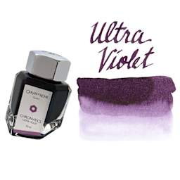 Caran d'Ache Chromatics Ink - Ultraviolet, swatch and jar