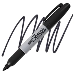 Sharpie Super Sharpie Marker - Black marker and swatch