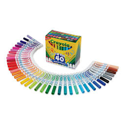 Crayola Ultra-Clean Washable Marker Set - Broad Tip, Set of 40 (package with contents)