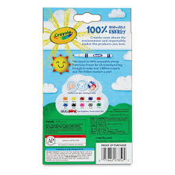 Crayola Ultra-Clean Washable Marker Set - Classic Colors, Fine Line, Set of 10 (back of package)