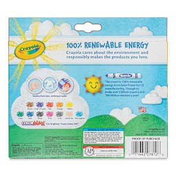 Crayola Classic Washable Marker Set - Classic Colors, Broad Tip, Set of 12, back of the packaging