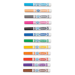 Crayola Classic Washable Marker Set - Classic Colors, Broad Tip, Set of 12, caps on
