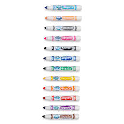 Crayola Classic Washable Marker Set - Classic Colors, Broad Tip, Set of 12, caps off