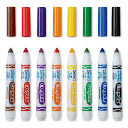 Crayola Ultra-Clean Washable Marker Set - Classic Colors, Broad Tip, Set of 8, caps off