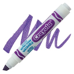 Crayola Ultra-Clean Washable Marker - Violet, Broad Tip marker and swatch