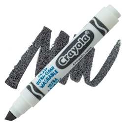 Crayola Ultra-Clean Washable Marker - Black, Broad Tip marker and swatch
