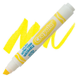 Crayola Ultra-Clean Washable Marker - Yellow, Broad Tip marker and swatch