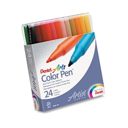 Pentel Color Pens - Set of 24 - Side View