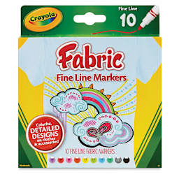 Crayola Fabric Markers - Front of package of 10