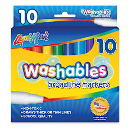 Washable Broadline Markers - Front view of Set of 10