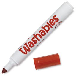 Washable Broadline Marker - Single Red Marker with cap removed