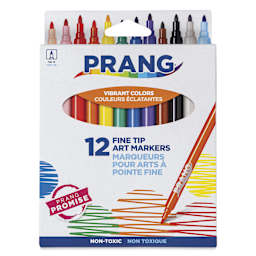 Prang Fine Line Marker Set - Assorted Colors, Set of 12, front of the packaging