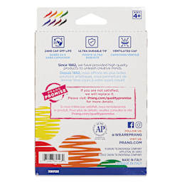 Prang Classic Art Markers - Assorted Colors, Set of 8 - back of packaging