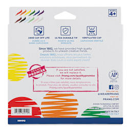 Prang Classic Art Markers - Assorted Colors, Set of 12 - back of packaging