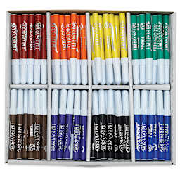 Prang Washable Markers - Master Pack of 200, Set of 8 Colors, markers shown inside of the box