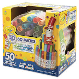 Crayola Pip-Squeaks Washable Markers - Assorted Colors, Set of 50 with Telescoping Tower - packaging