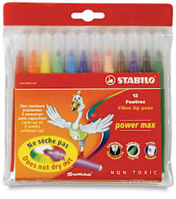 Power Max Markers, Wallet of 12 Colors