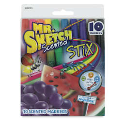 Mr. Sketch Stix Markers - Front of package of 10 Scented Markers