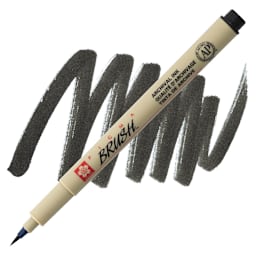 Sakura Pigma Brush Marker - Black marker and swatch