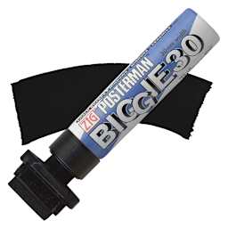 Zig Posterman Biggie Marker - 3 cm, Black marker and swatch