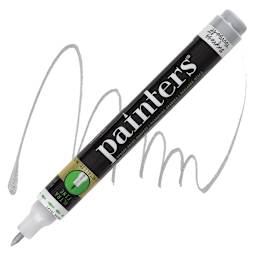 Elmer's Painters Paint Marker - Metallic Silver, Ultrafine Point marker and swatch