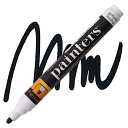 Elmer's Painters Paint Marker - Black, Medium Point marker and swatch