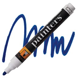 Elmer's Painters Paint Marker - Blue, Medium Point marker and swatch
