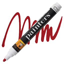 Elmer's Painters Paint Marker - Red, Medium Point marker and swatch