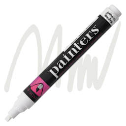Elmer's Painters Paint Marker - White, Chisel Point marker and swatch