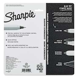 Sharpie Ultra-Fine Point Markers - Glam Pop Colors, Set of 24, back of the packaging