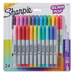 Sharpie Ultra-Fine Point Markers - Glam Pop Colors, Set of 24, front of the packaging