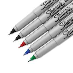 Sharpie Ultra-Fine Point Markers - Assorted Colors, Set of 5 (close-up of tips)