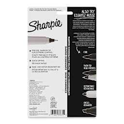 Sharpie Ultra-Fine Point Markers - Assorted Colors, Set of 5 (back of package)